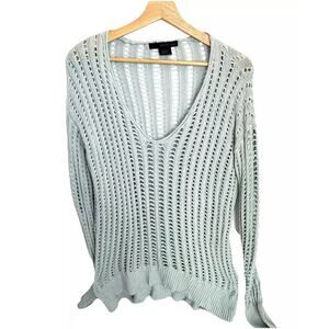 Calvin Klein Swim Cover Up Crochet Shirt Cotton Large Mermaidcore